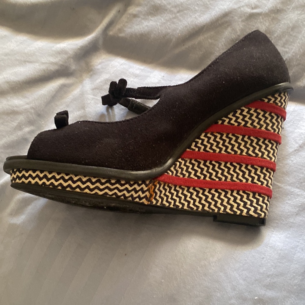 LELA ROSE WEDGE SHOES SIZE 7 - Picture 2 of 4